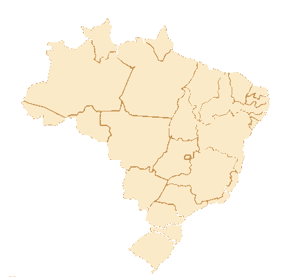 Mapa do Brasil com Paraná, São Paulo e Minas Gerais destacados